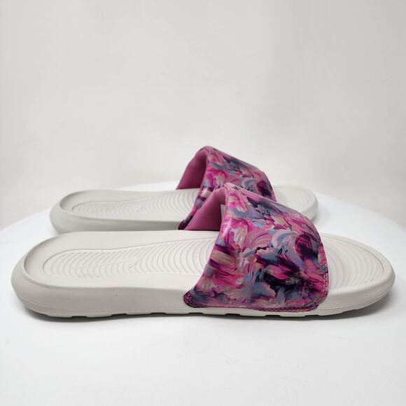 Nike Victori One Slide Sandal Women 11 Pink Cosmic Fuchsia/Light Bone DZ6249-600 - Picture 8 of 13